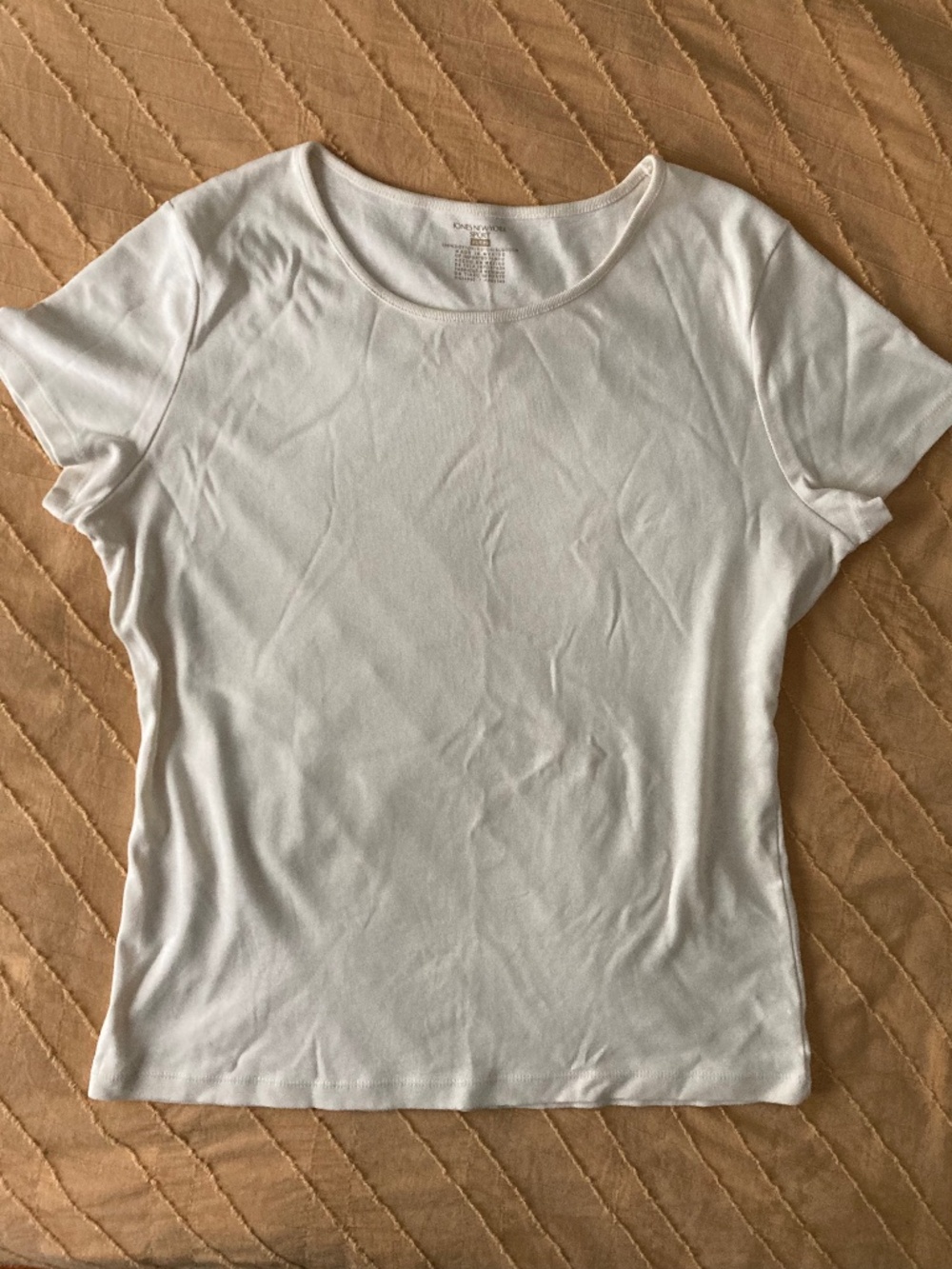Vintage simple cream cotton tee, XL